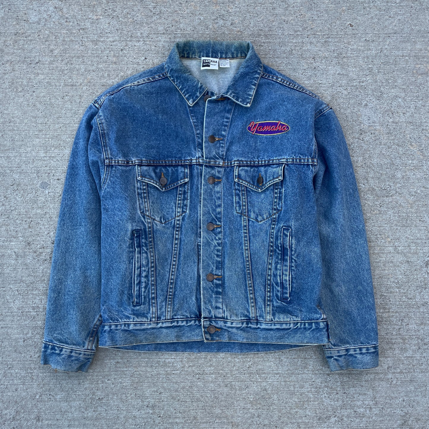 1980s Yamaha Embroidered Denim Jacket [L]