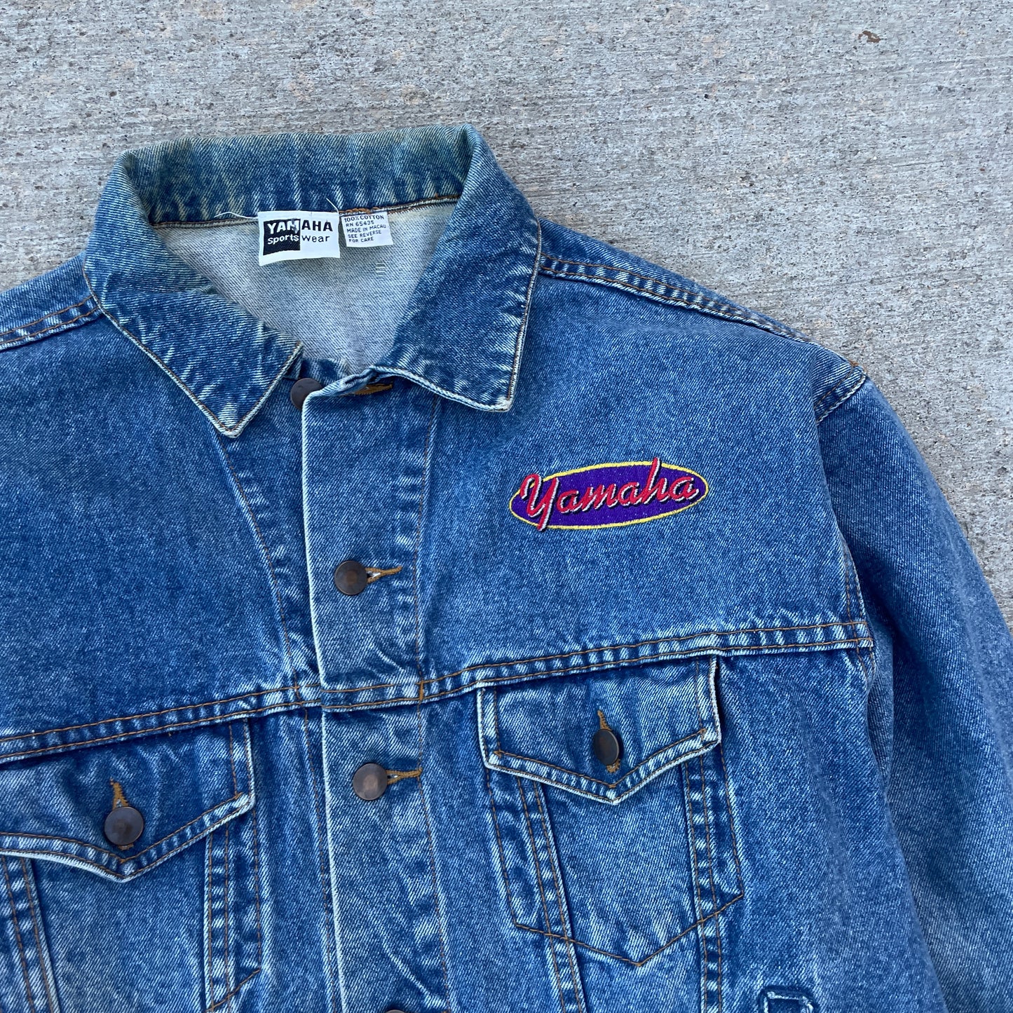1980s Yamaha Embroidered Denim Jacket [L]