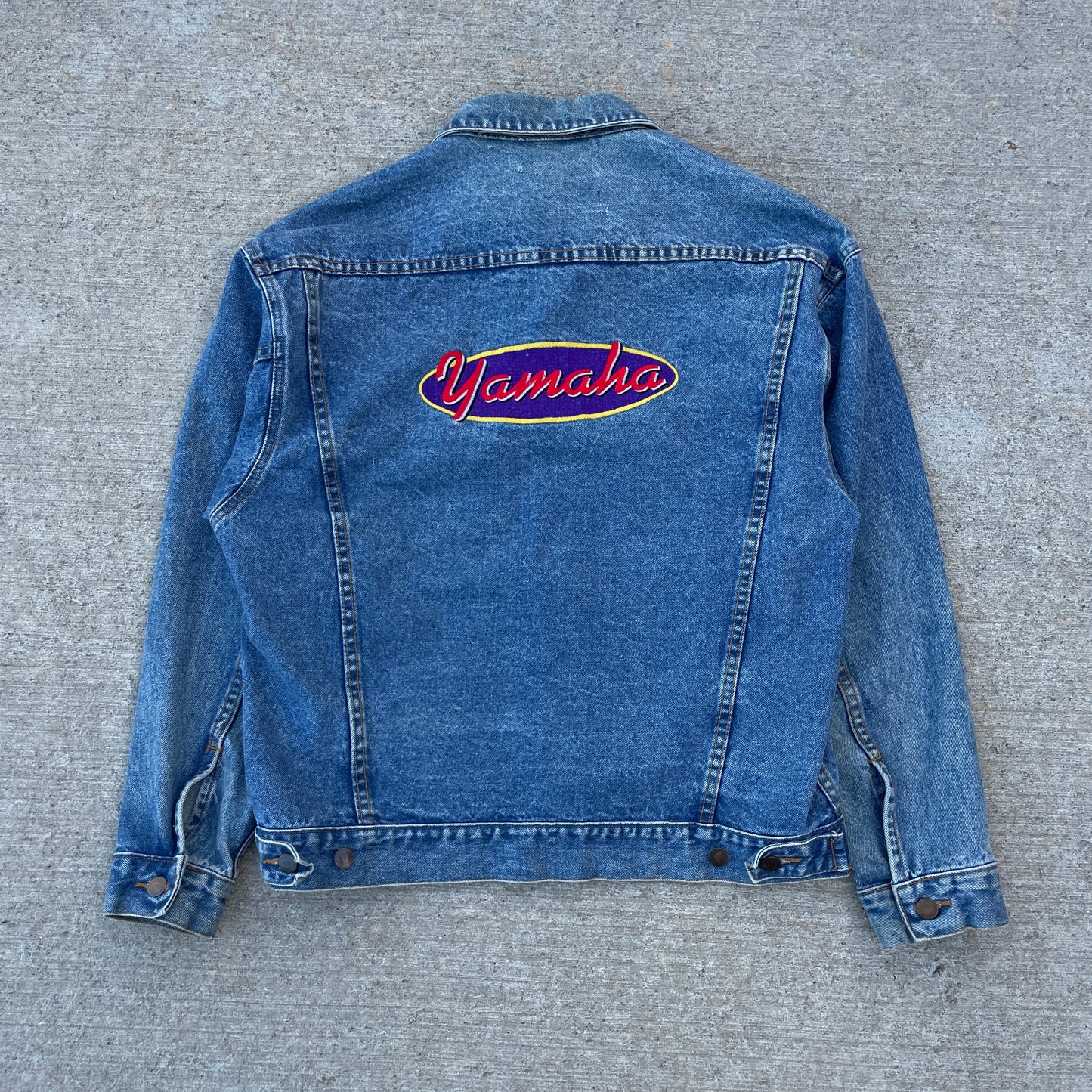 1980s Yamaha Embroidered Denim Jacket [L]