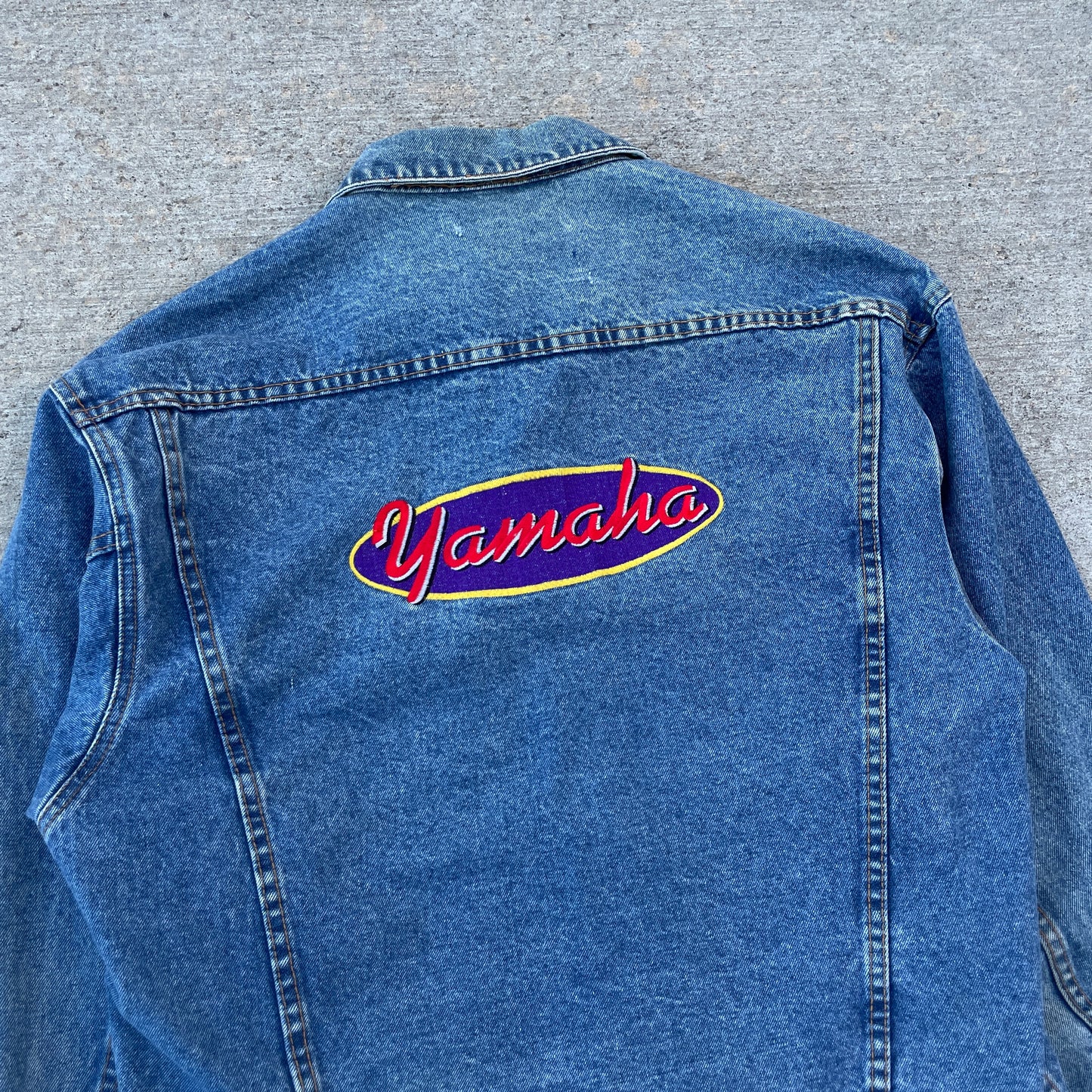 1980s Yamaha Embroidered Denim Jacket [L]