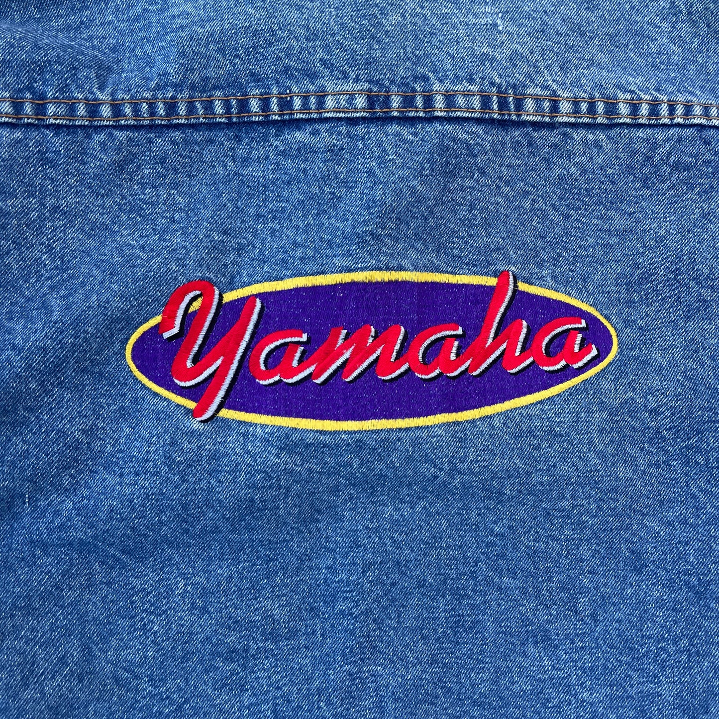 1980s Yamaha Embroidered Denim Jacket [L]