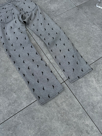 Dislocation by Toshiyuki Fuchigami Japanese Brand Gun All Over Print Jeans [30]