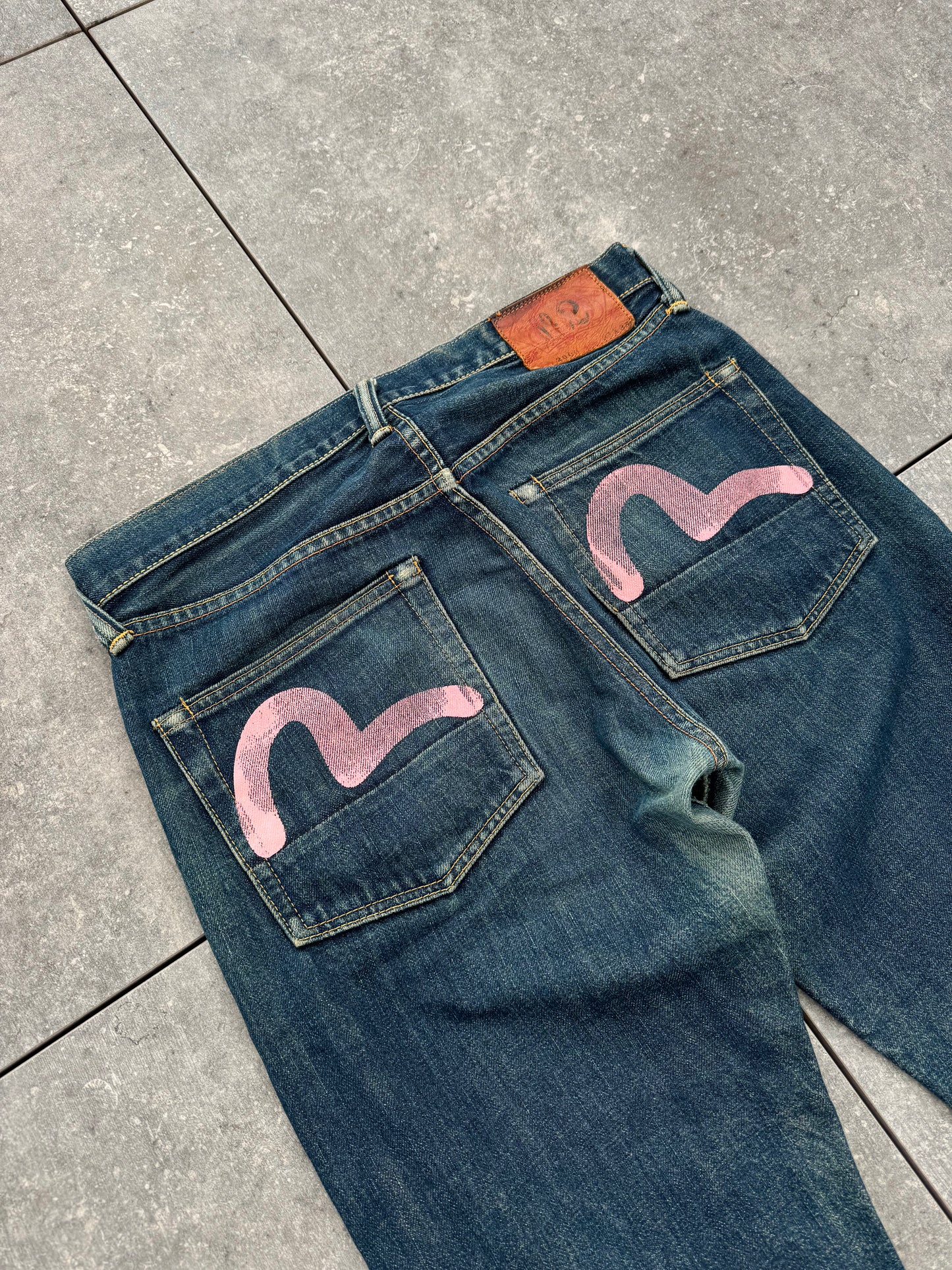 Vintage Y2K Evisu Pink Bootcut Jeans [32]