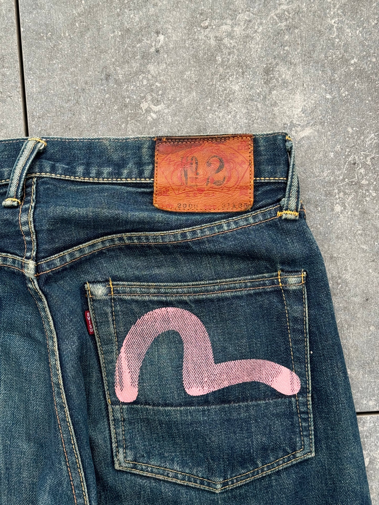 Vintage Y2K Evisu Pink Bootcut Jeans [32]