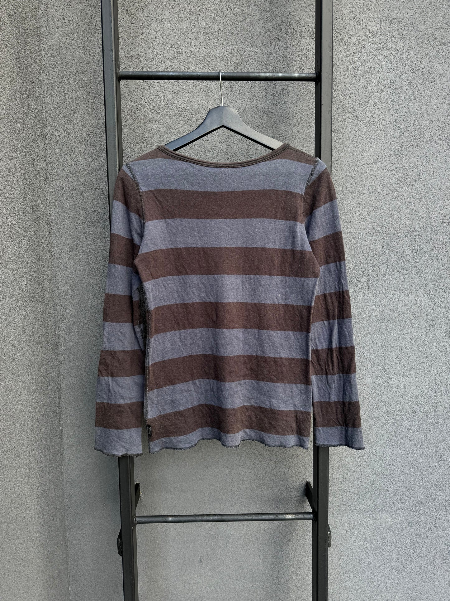 RARE 1990s Hysteric Glamour Rat Art Striped Longsleeve Shirt