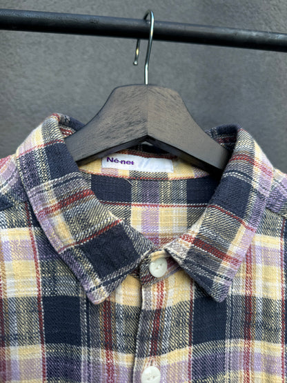Ne-Net Cat Paw Flannel Button-Up Shirt [L]