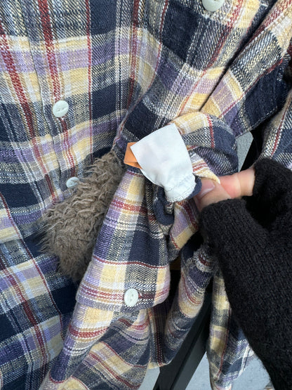 Ne-Net Cat Paw Flannel Button-Up Shirt [L]