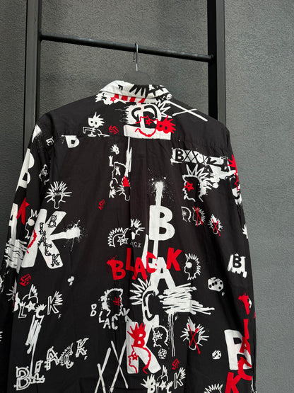 Comme Des Garcons Black Button-Up Shirt [XL]