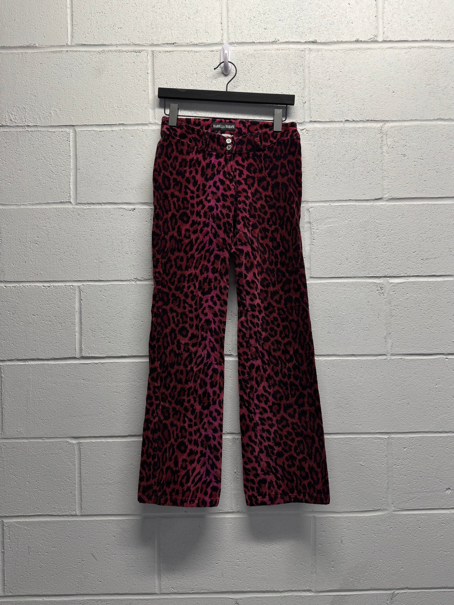 Y2K 2000s Mariella Burani Pink Cheetah Print Flares [28"]