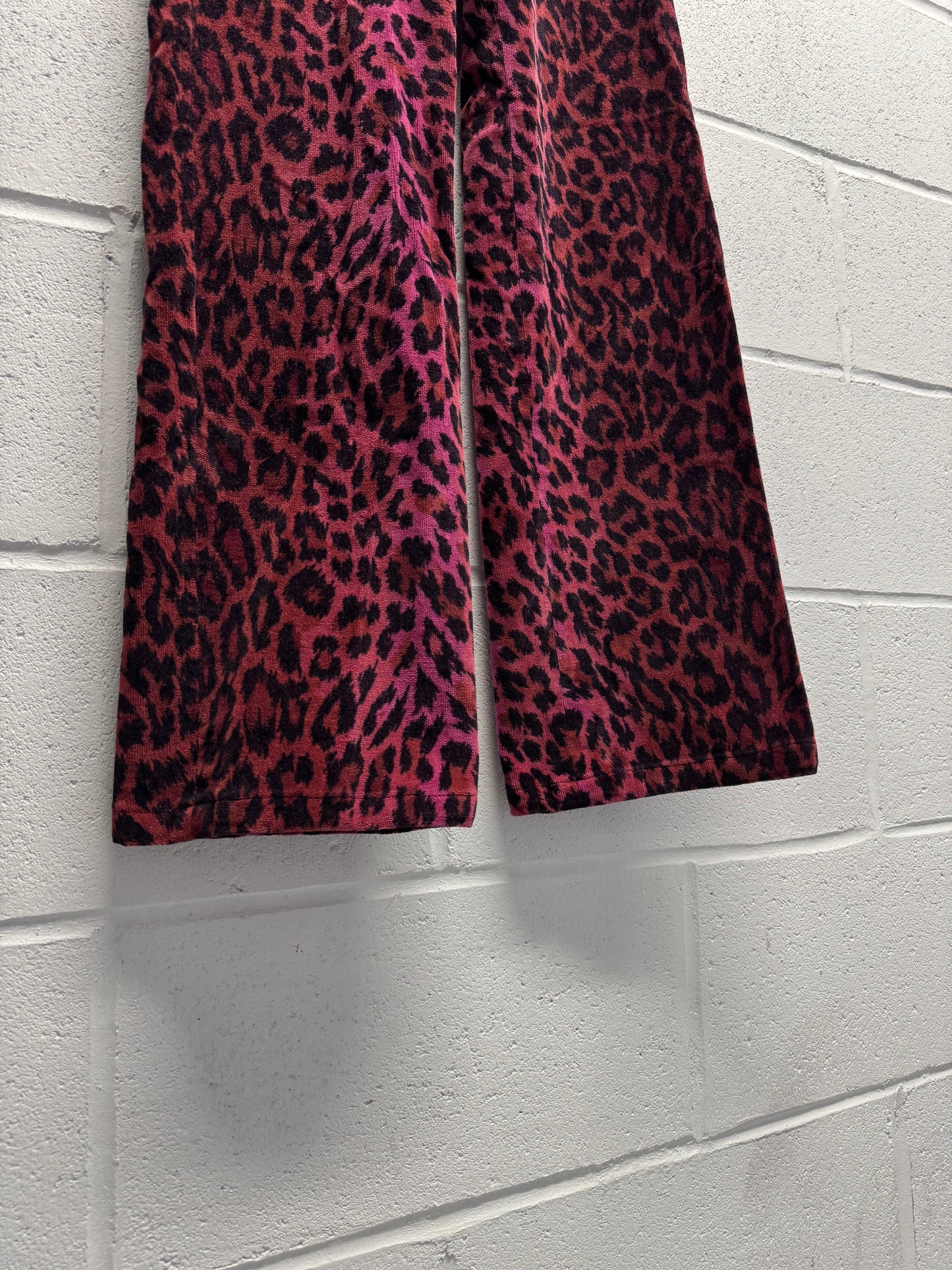 Y2K 2000s Mariella Burani Pink Cheetah Print Flares [28"]