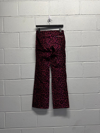 Y2K 2000s Mariella Burani Pink Cheetah Print Flares [28"]