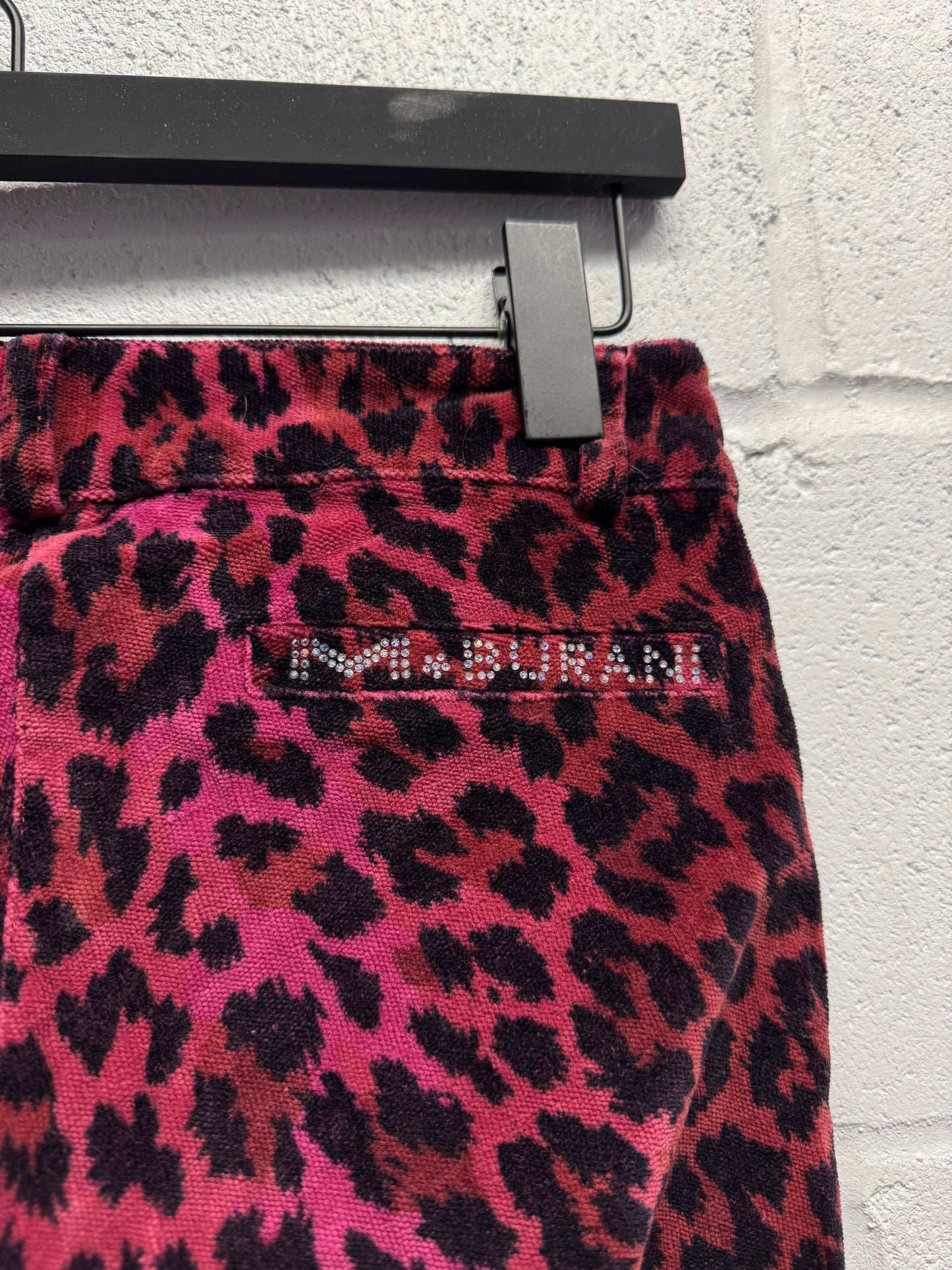 Y2K 2000s Mariella Burani Pink Cheetah Print Flares [28"]