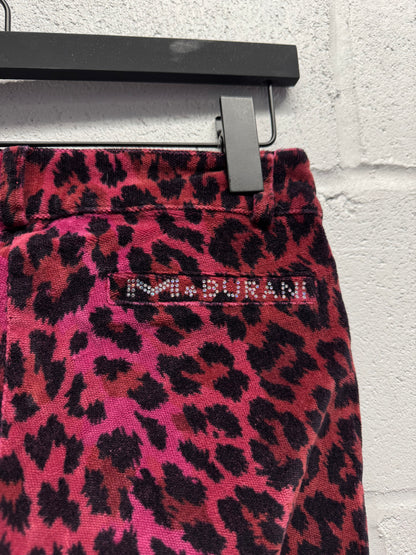 Y2K 2000s Mariella Burani Pink Cheetah Print Flares [28"]