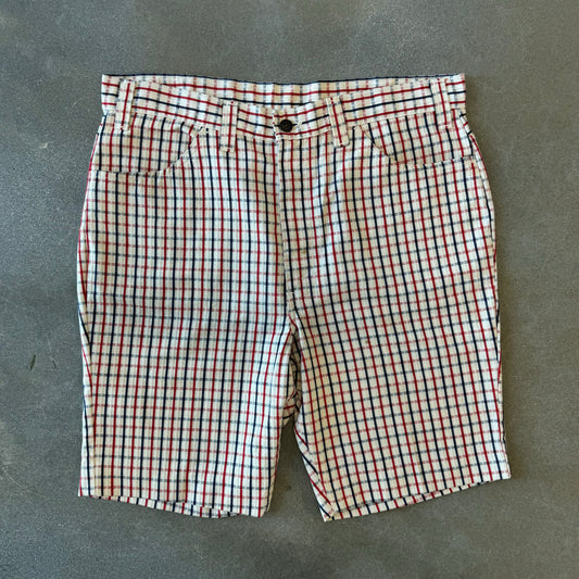 Vintage 1970s Levi's Big E Plaid Shorts [36]