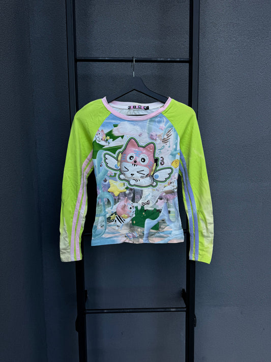 Japanese Brand Cyber Y2K All Over Print Longsleeve [S/M]