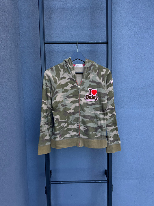 Japanese Brand I Love Daisy Camo Zip Up [M]