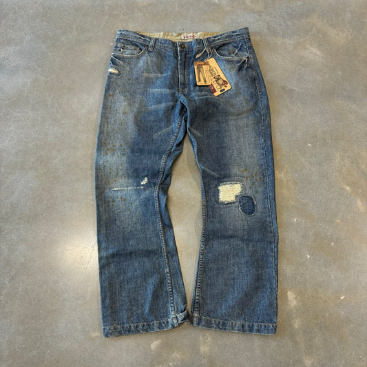 Vintage Y2K Plugg Mudwash Baggy Jeans [38]