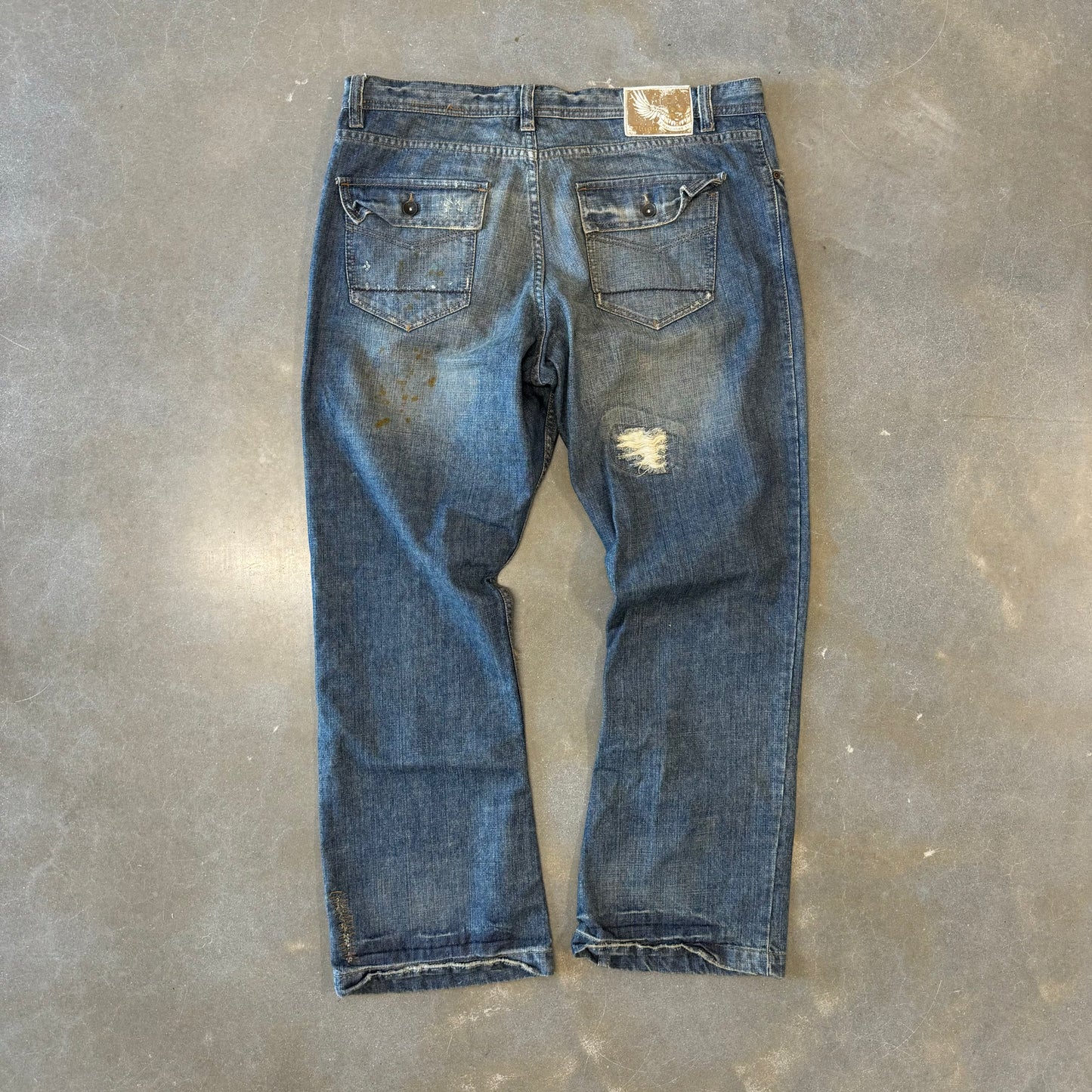Vintage Y2K Plugg Mudwash Baggy Jeans [38]