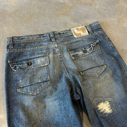 Vintage Y2K Plugg Mudwash Baggy Jeans [38]