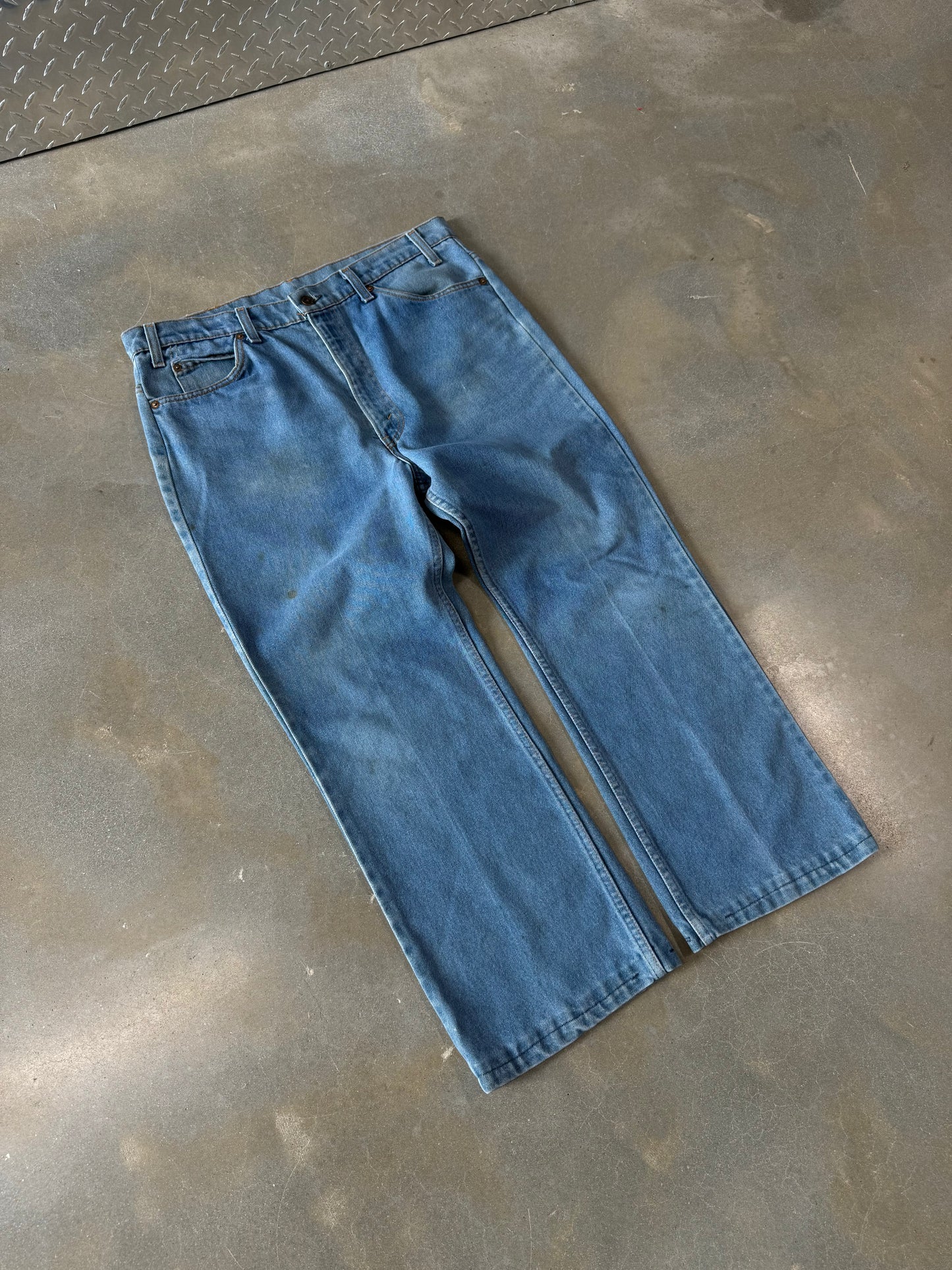 Vintage 1980s Orange Tab Levis 517 Flared Jeans [35x30]