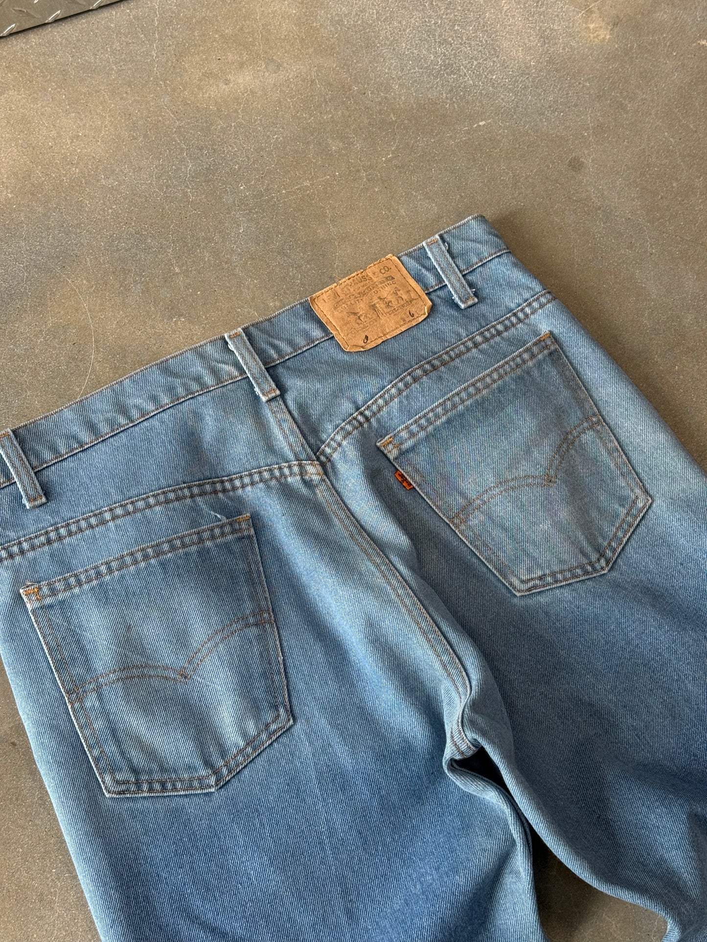 Vintage 1980s Orange Tab Levis 517 Flared Jeans [35x30]