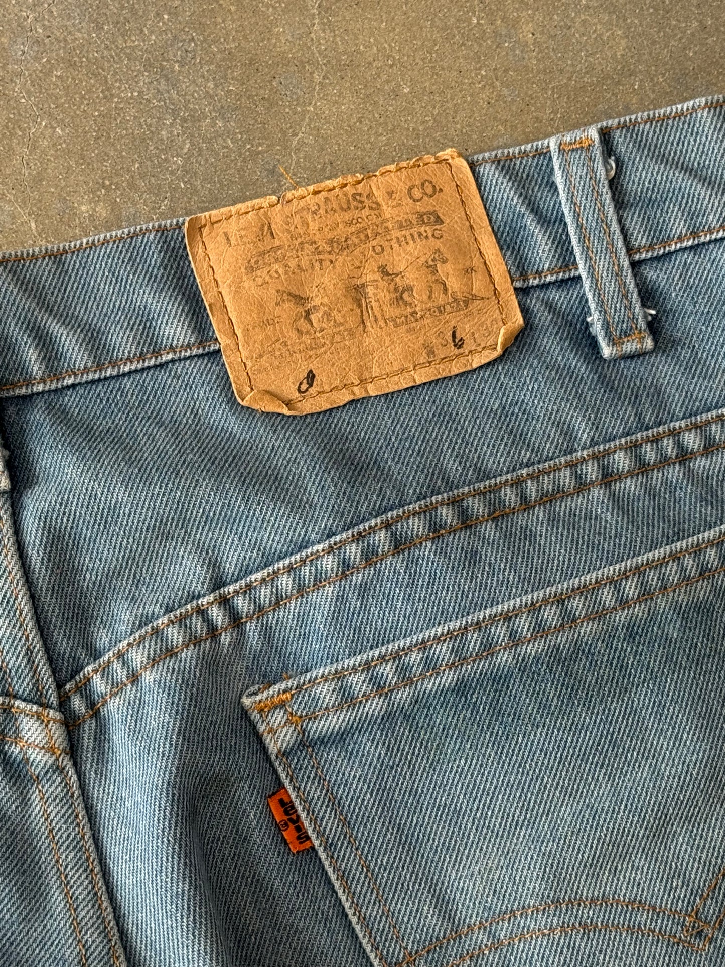 Vintage 1980s Orange Tab Levis 517 Flared Jeans [35x30]