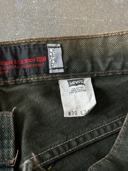 Vintage 1990s Levis Silver Tab Moss Green Jeans [30x34]