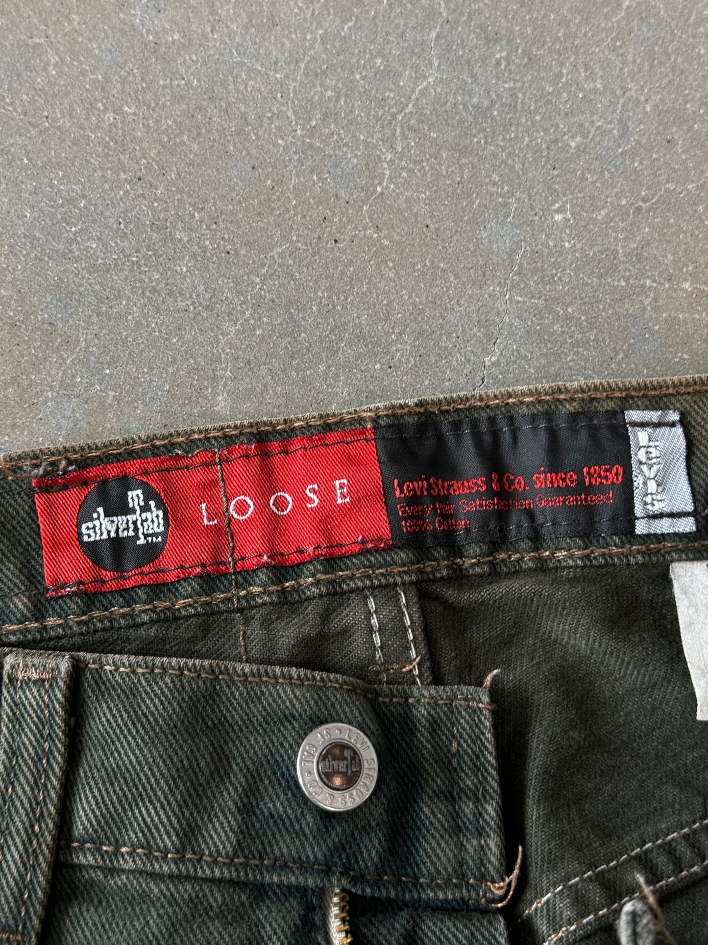 Vintage 1990s Levis Silver Tab Moss Green Jeans [30x34]
