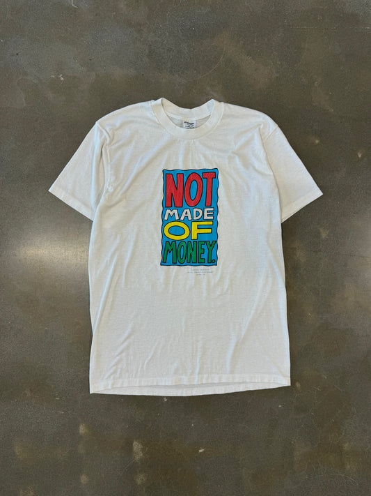 Vintage 1980s "Not Made of Money" Text T-Shirt [M/L]