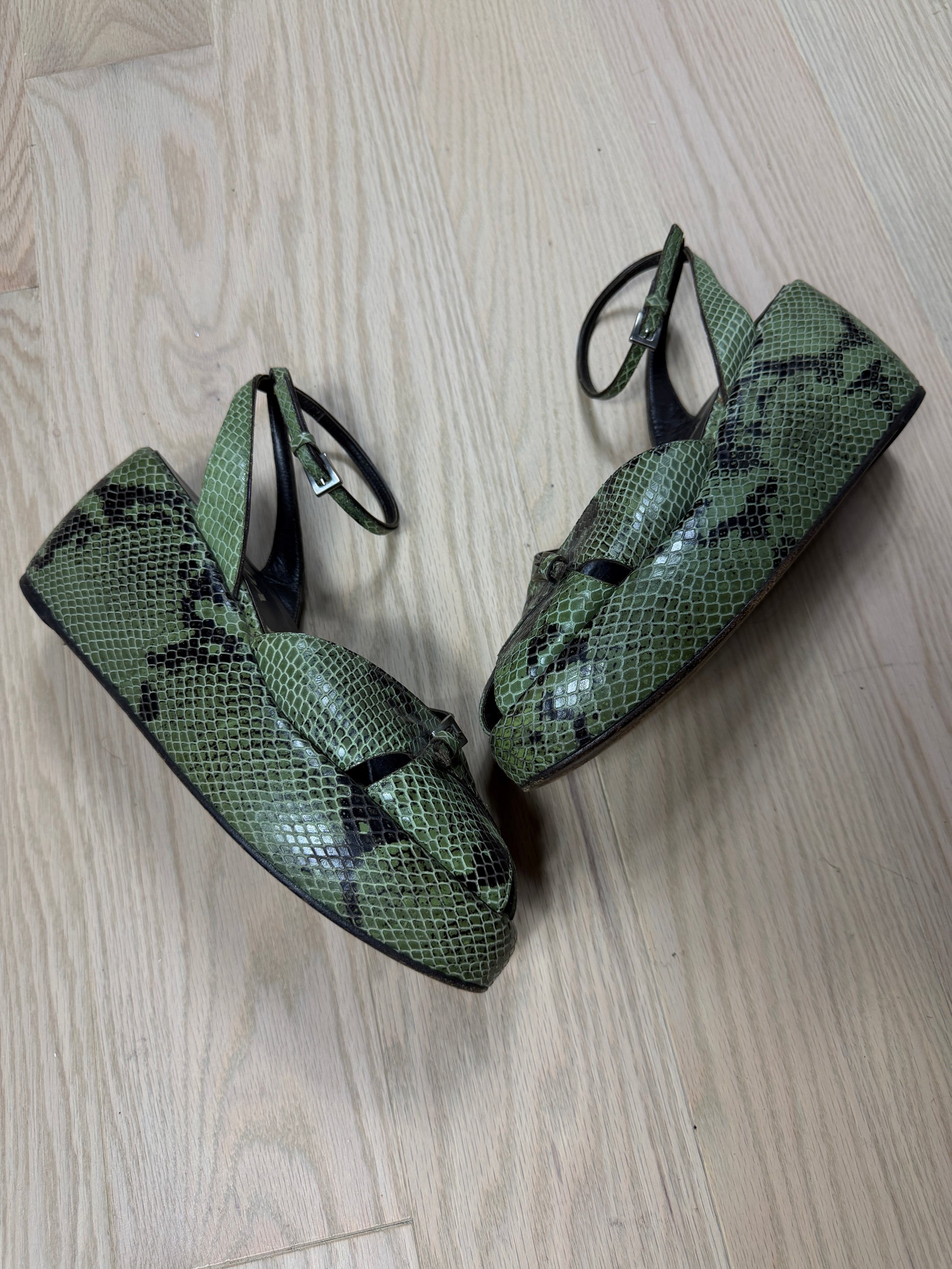 Prada Snake Wedges