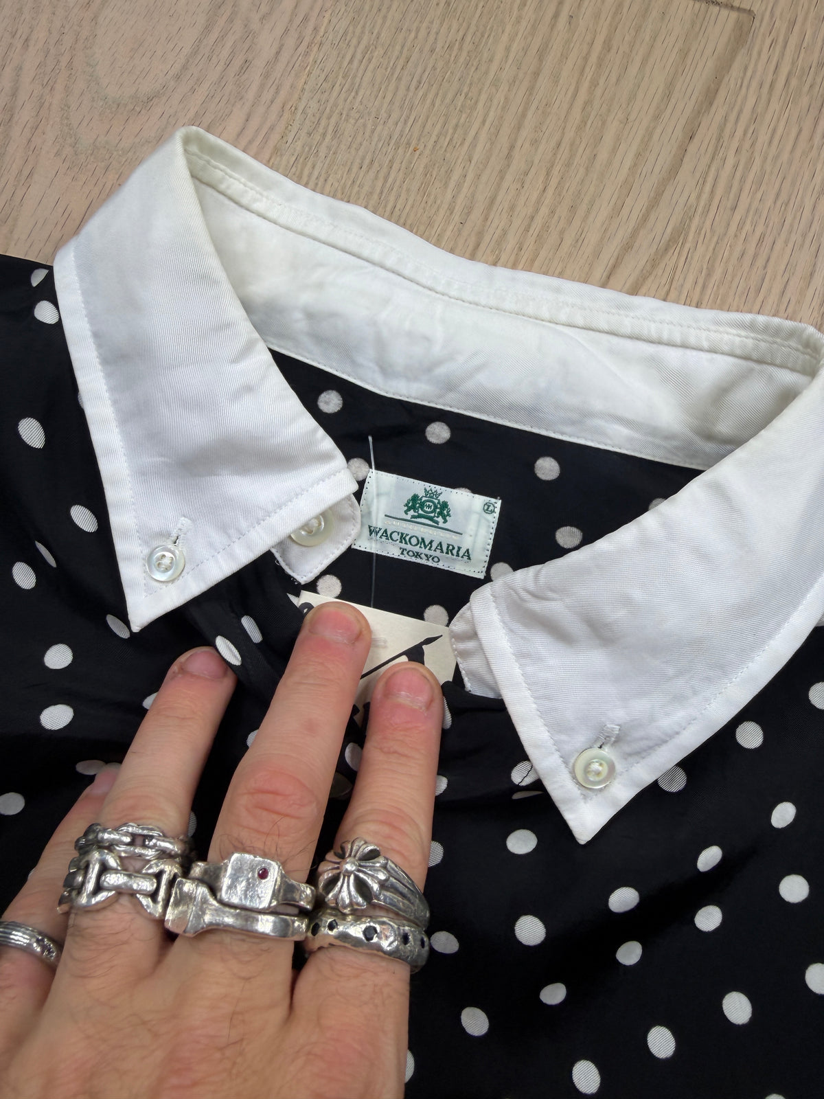 Wacko Mario Polka Dot Button-Up [L]