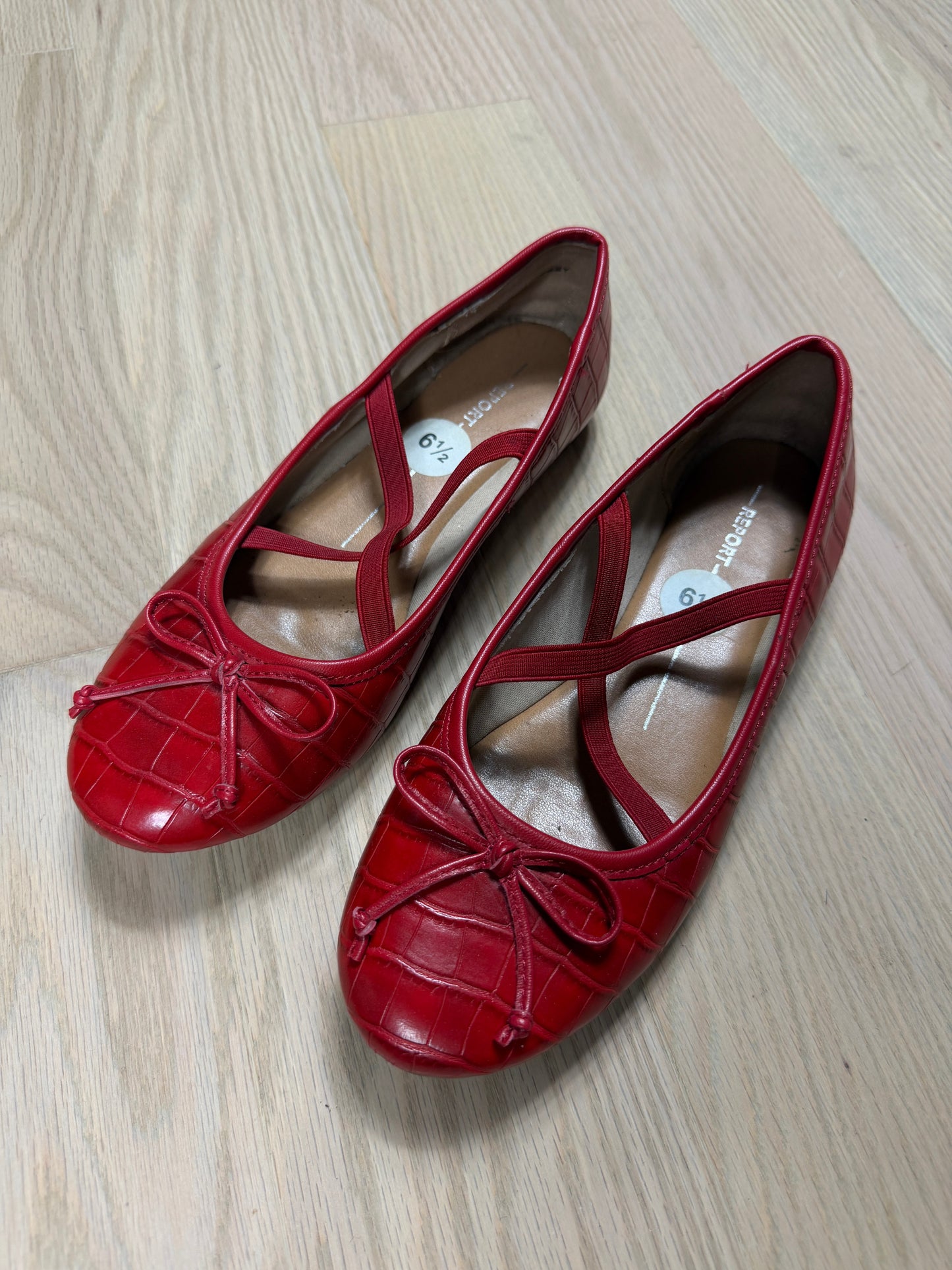 Red Animal Print Ballet Flats [6.5]