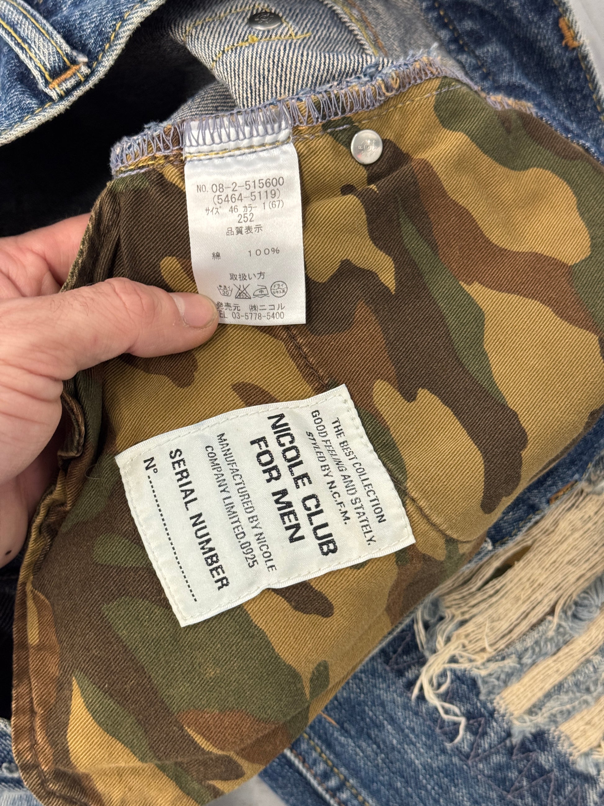 Nicole Club For Men Distressed Straight Leg Denim w/ Camo [32]