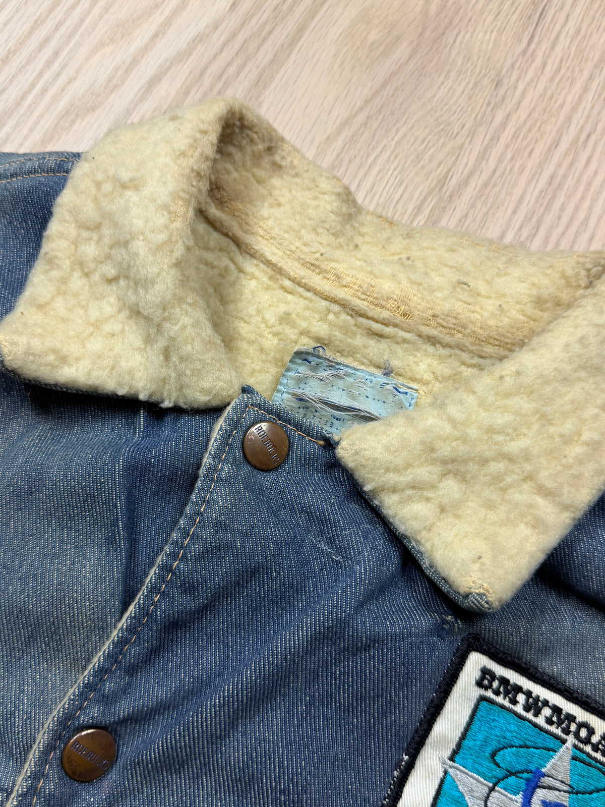 1960s BMW Patcha Sherpa Lined Denim Jacket [M/L]