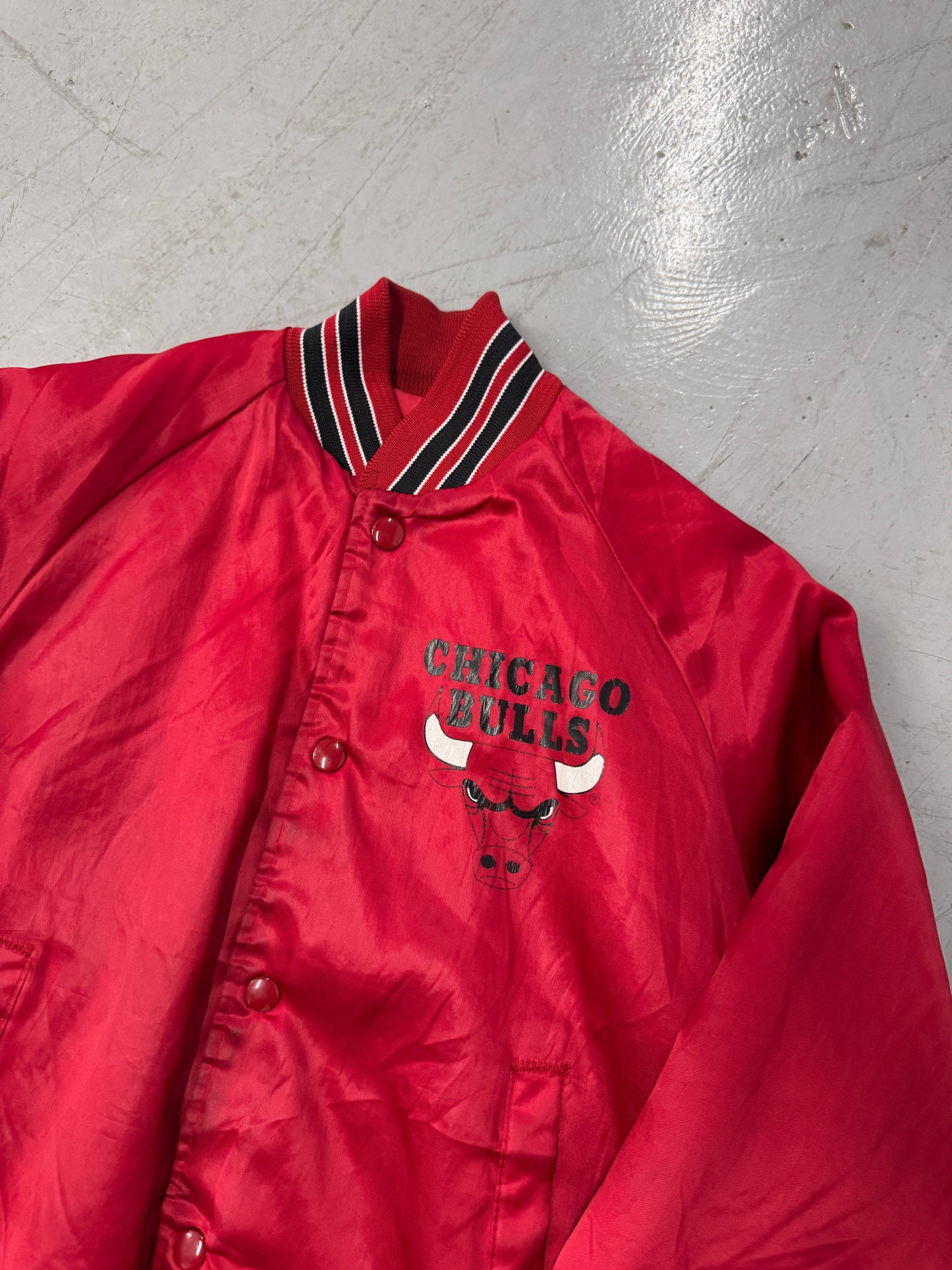1980s Chicago Bulls Chalk Line Satin Jacket [S]