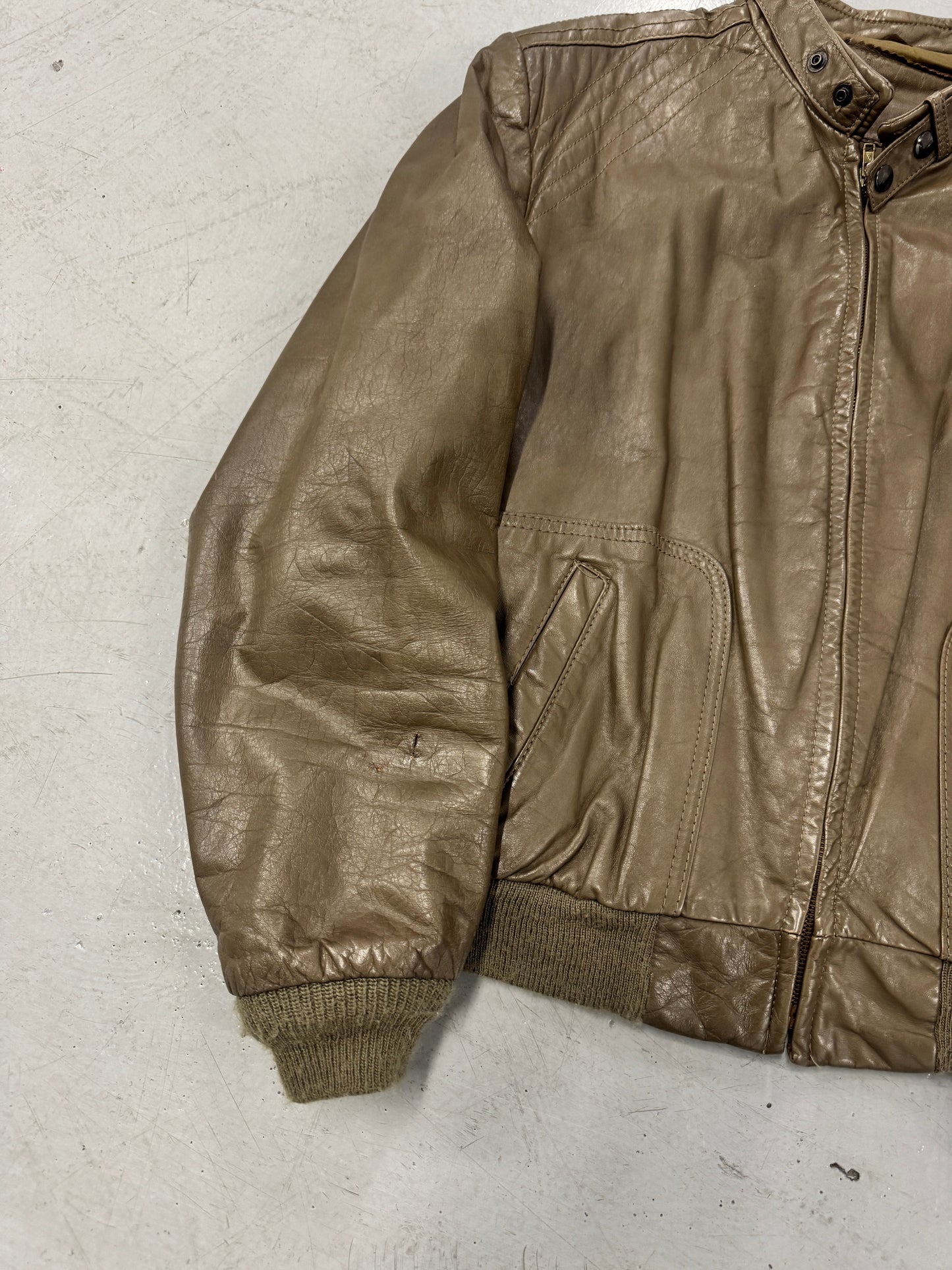 1990s Brown Leather Jacket [M]