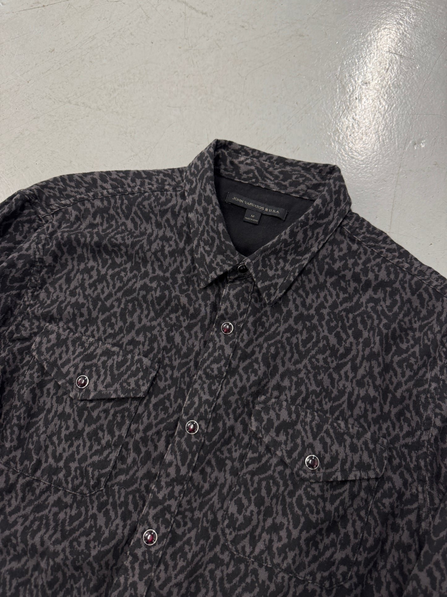 John Varvatos Cheetah Print Button-Up [L]