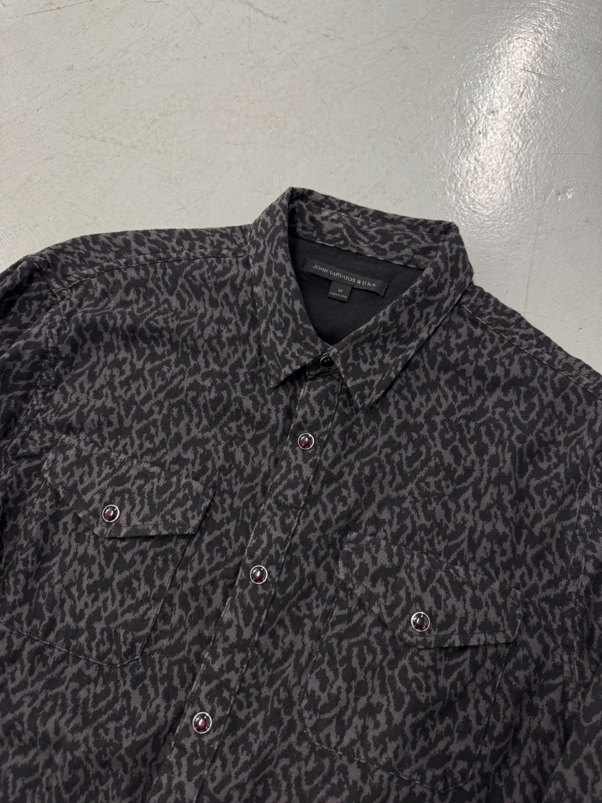 John Varvatos Cheetah Print Button-Up [L]