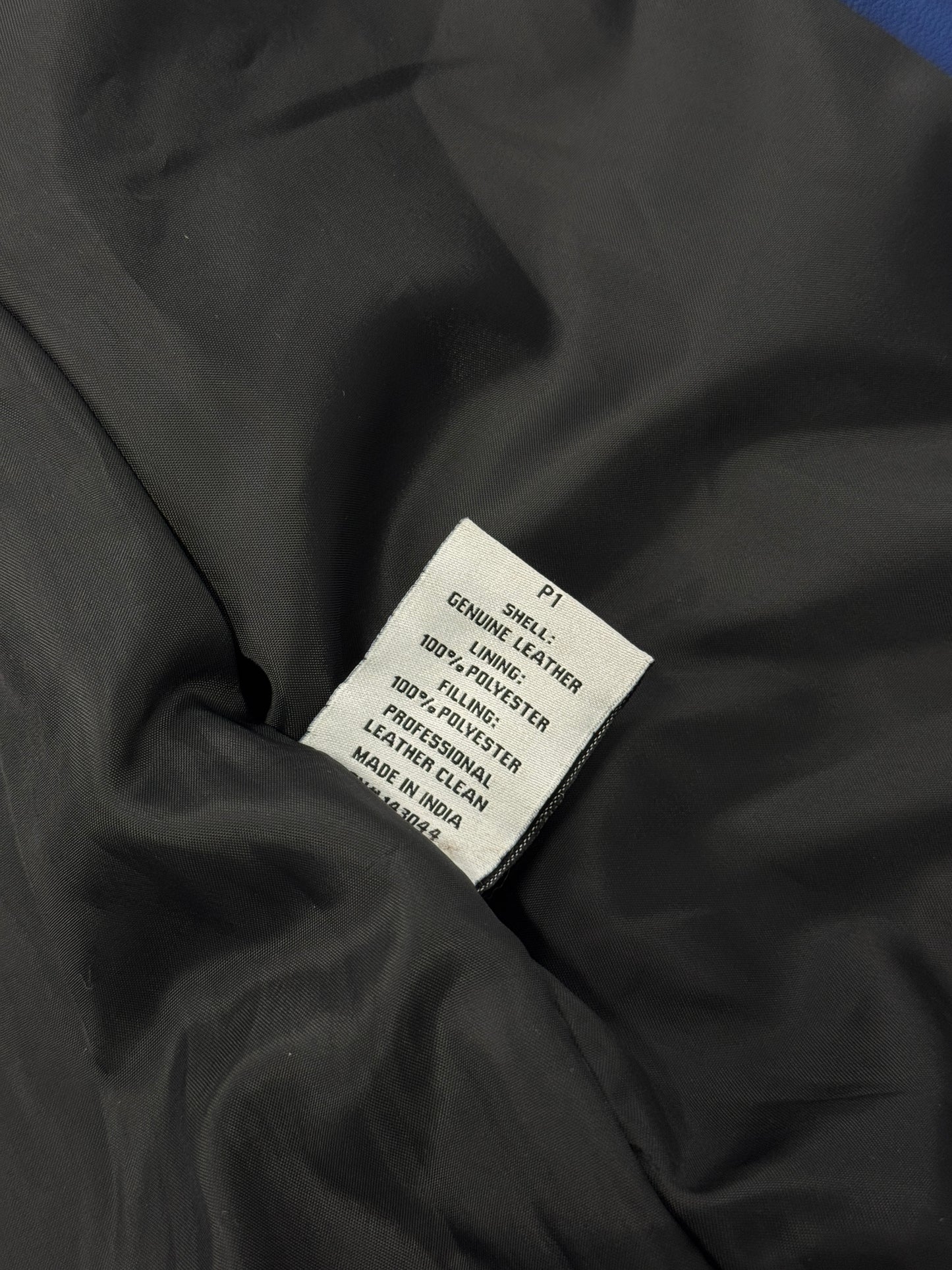 2000s Blue Leather Moto Jacket [M]