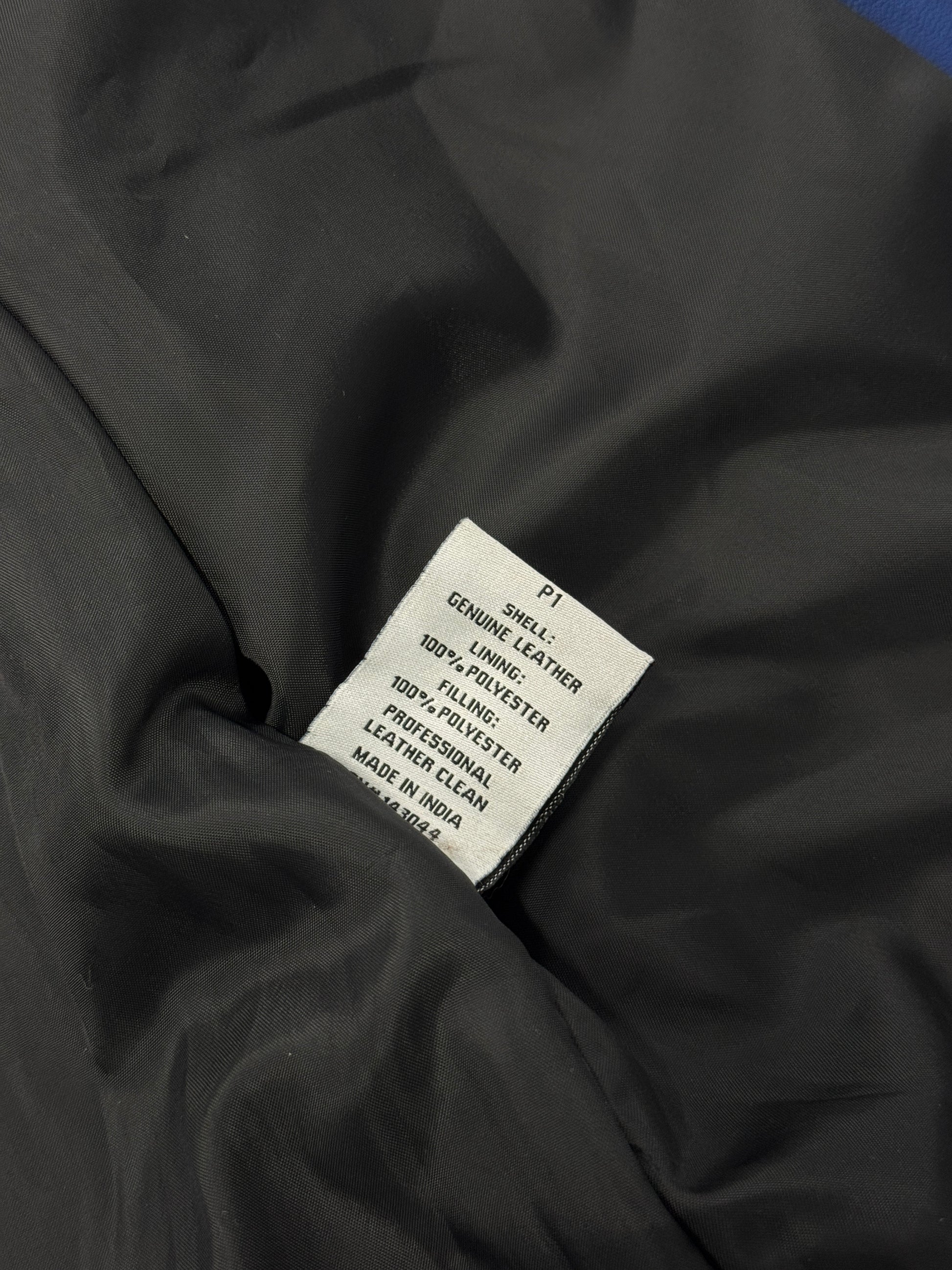 2000s Blue Leather Moto Jacket [M]