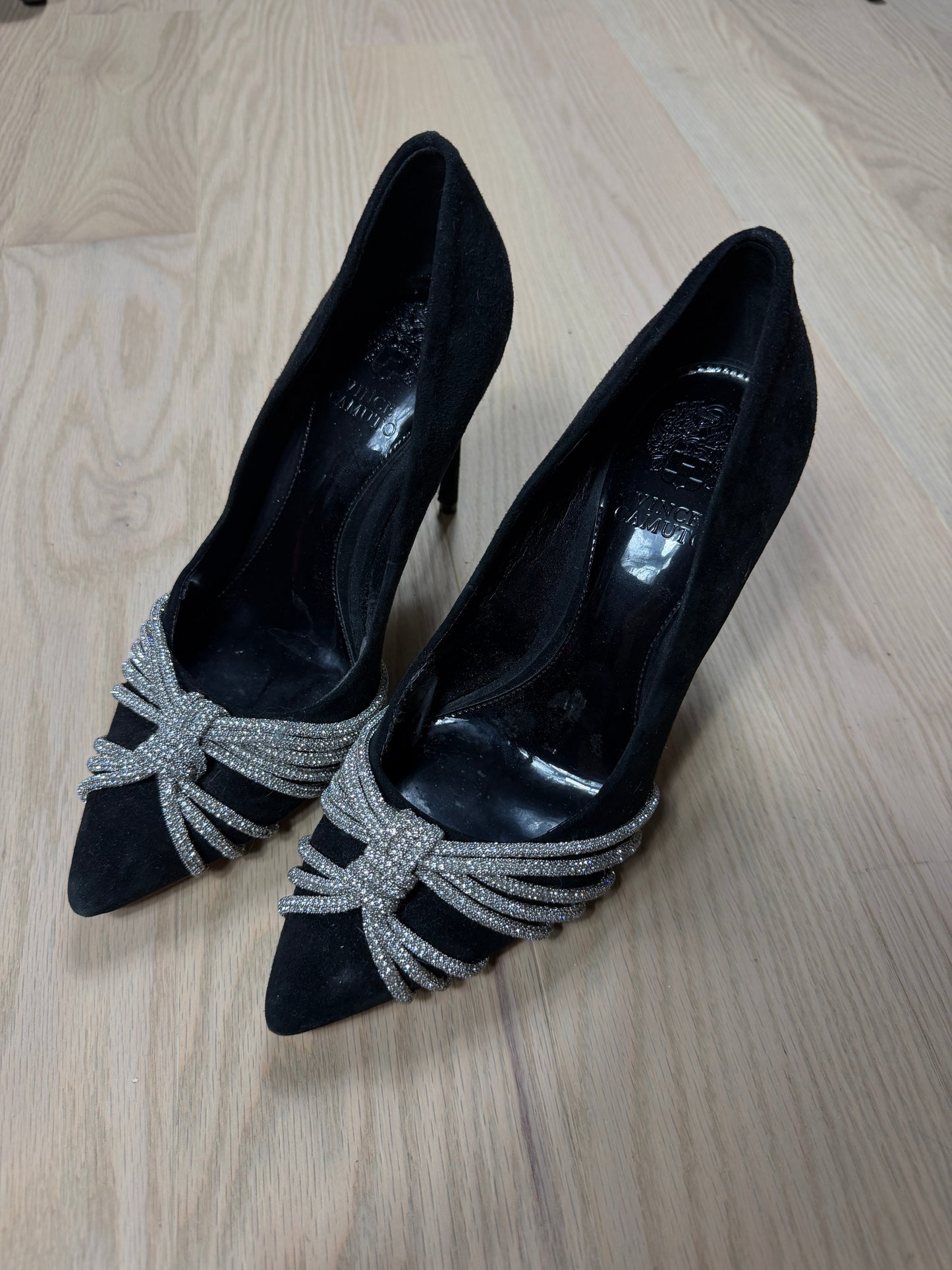 2000s Vince Camuto Glitter Ribbon Cap Heels [38]