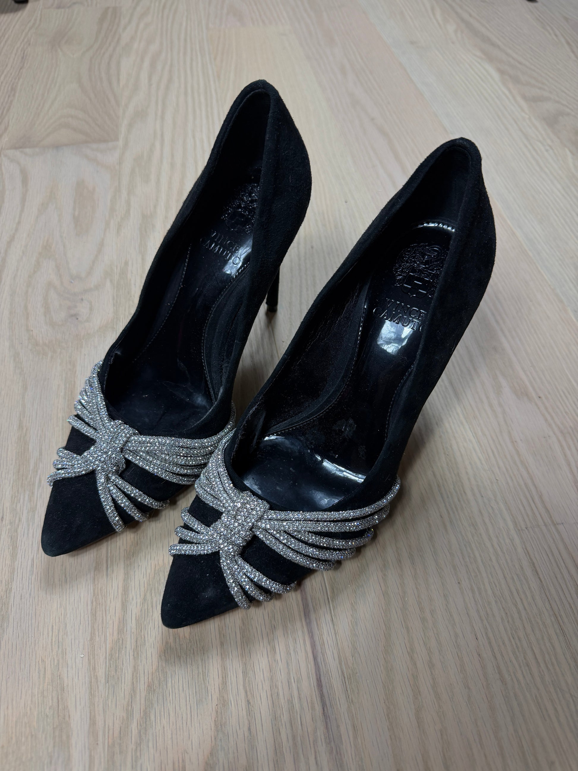2000s Vince Camuto Glitter Ribbon Cap Heels [38]