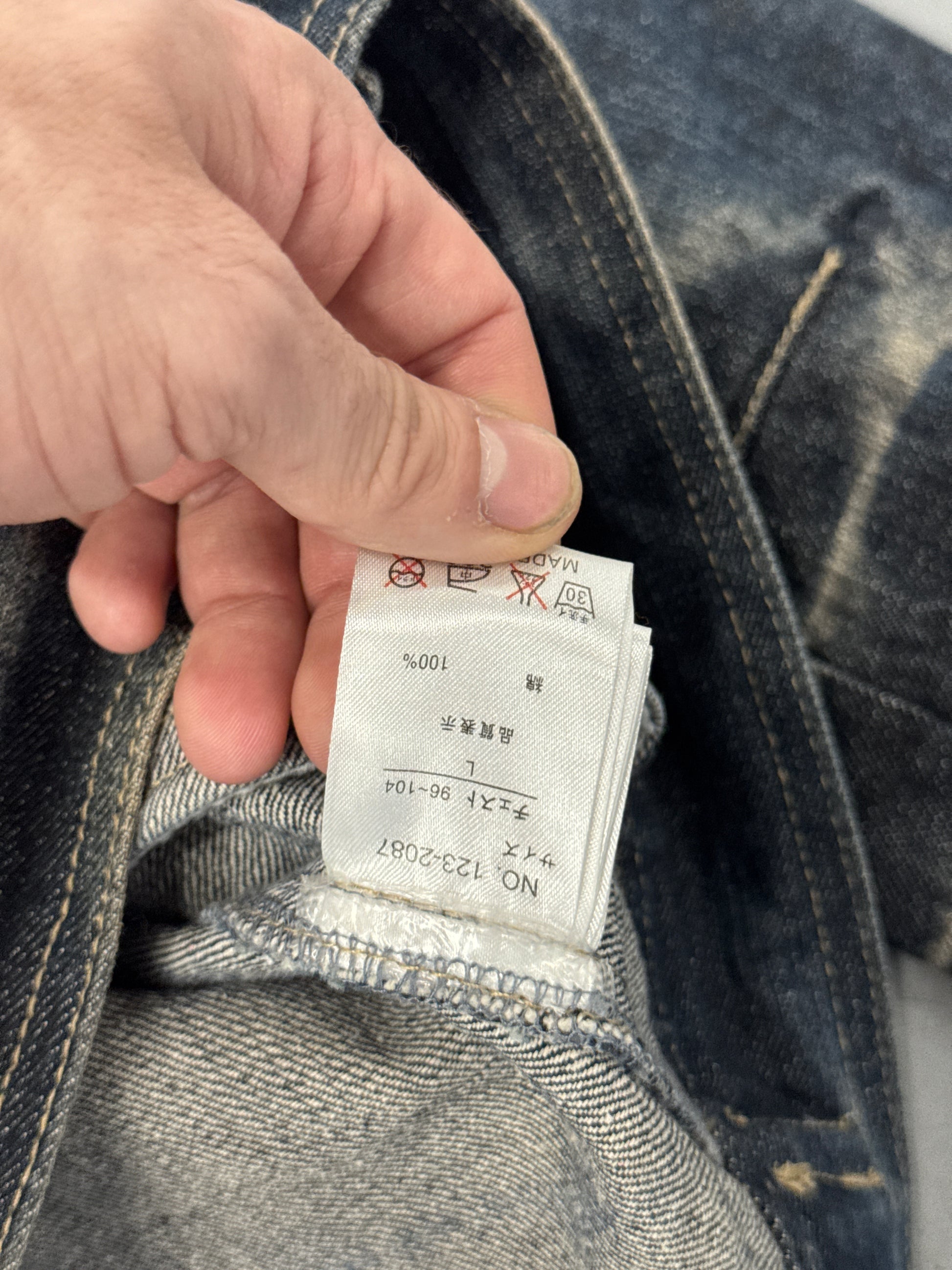 Growth by In The Attic Faded Cheetah Print Denim Jacket [L]