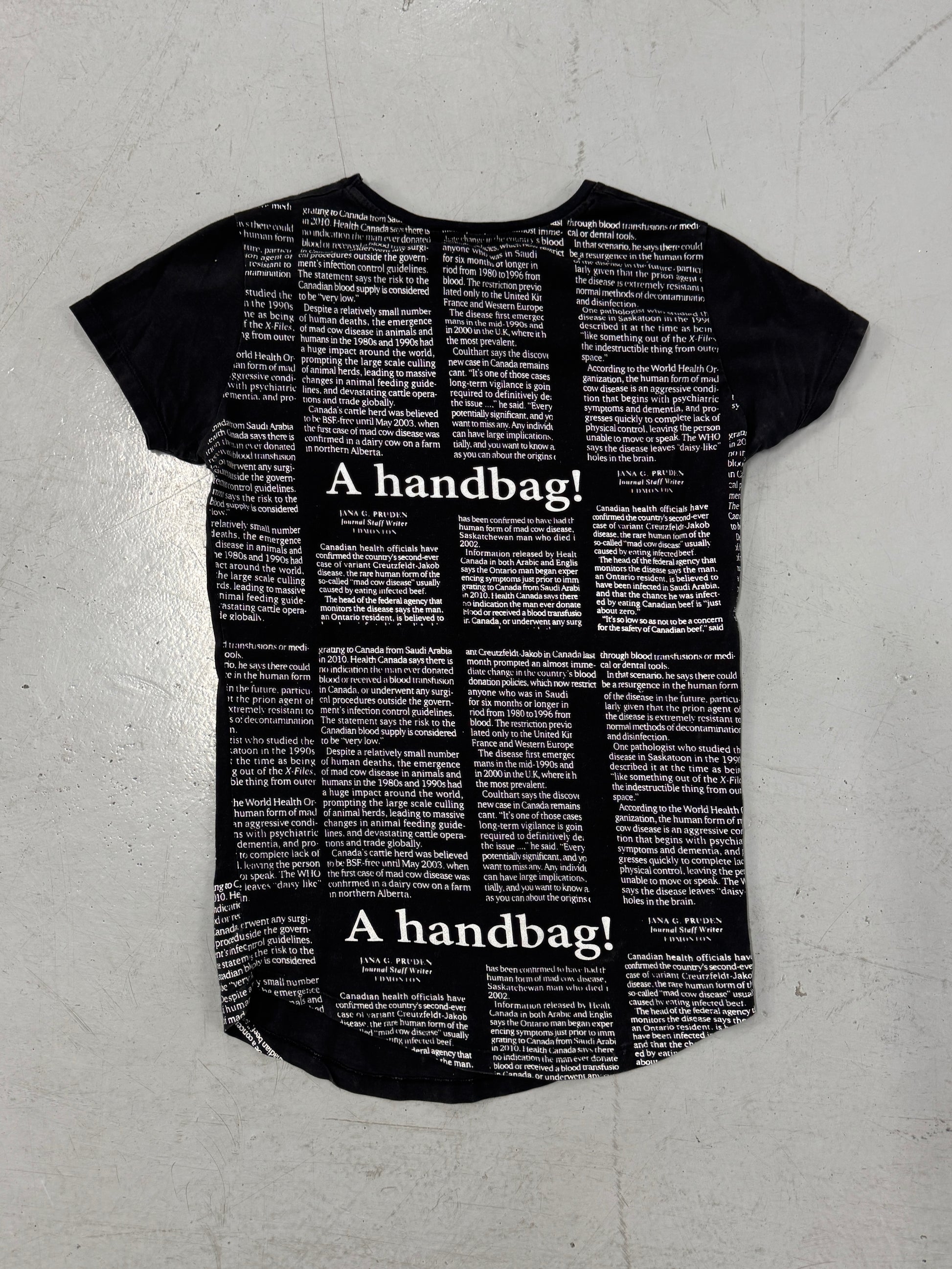 2000s Galliano Newspaper Print T-Shirt [M]