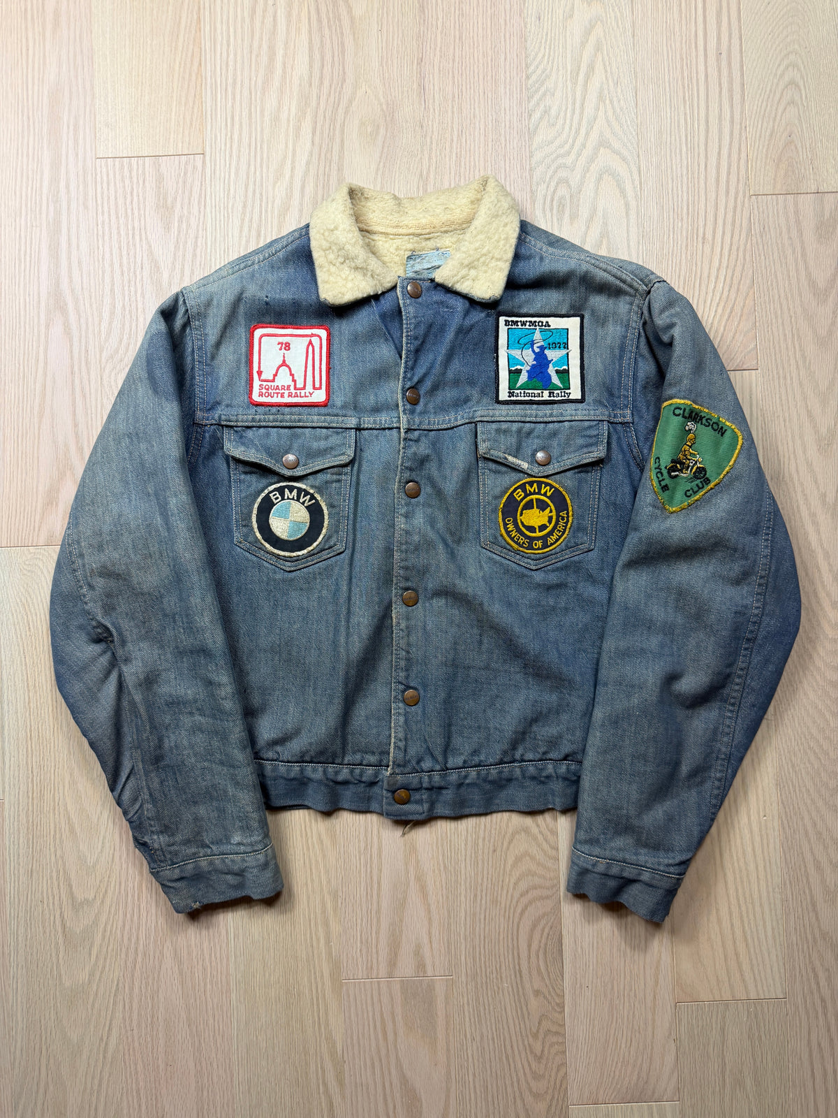 1960s BMW Patcha Sherpa Lined Denim Jacket [M/L]