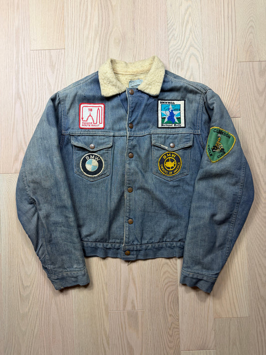 1960s BMW Patcha Sherpa Lined Denim Jacket [M/L]
