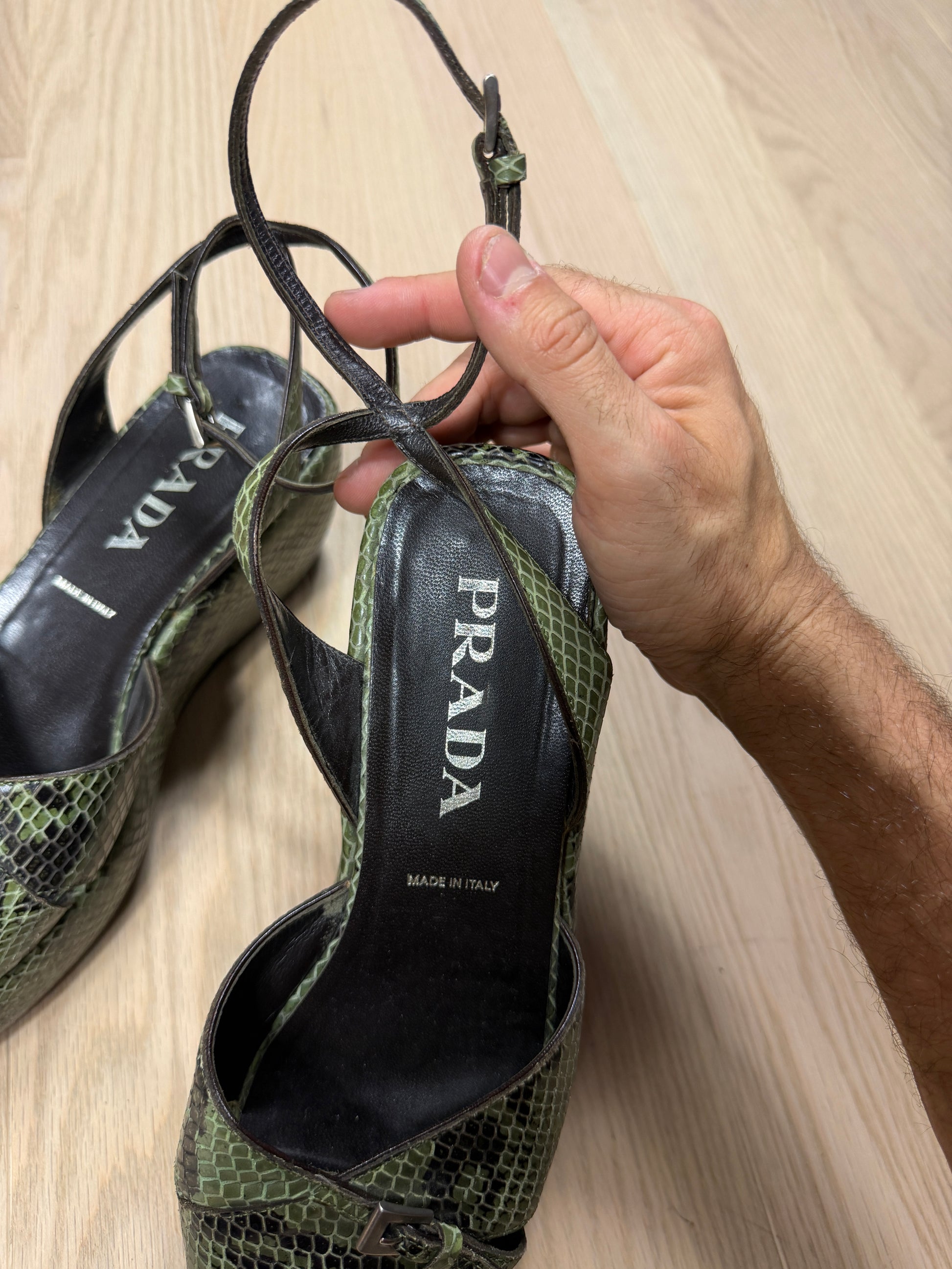 Prada Snake Wedges