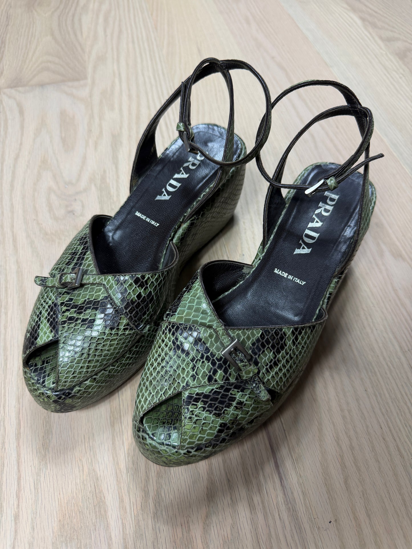 Prada Snake Wedges