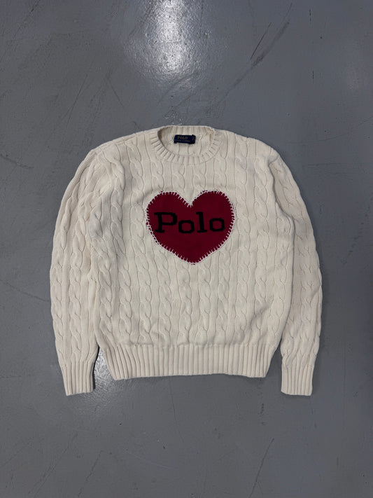 2000s Polo Heart Patch Sweater [XS]