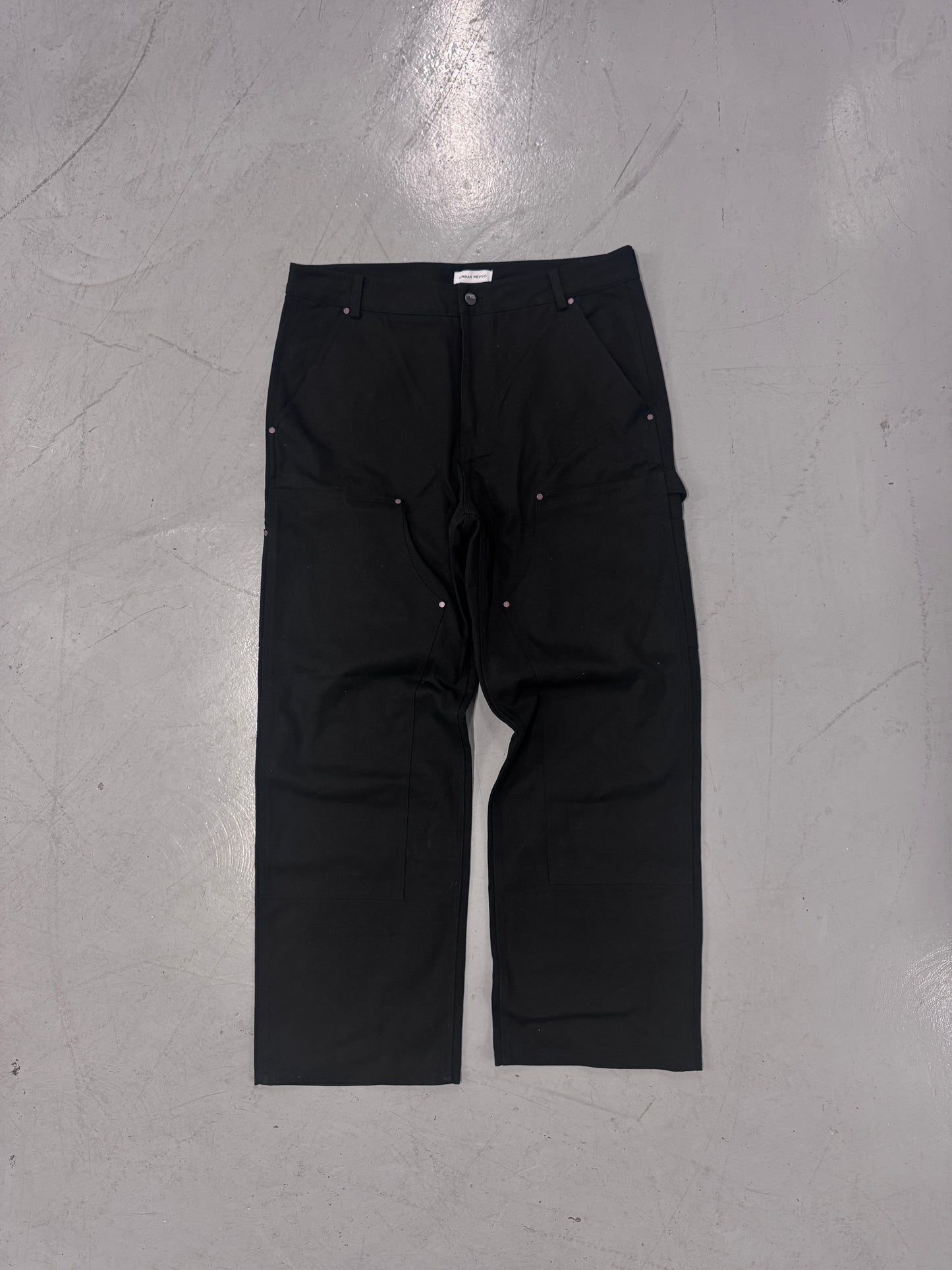 Black Wide Cargo Pants [36]